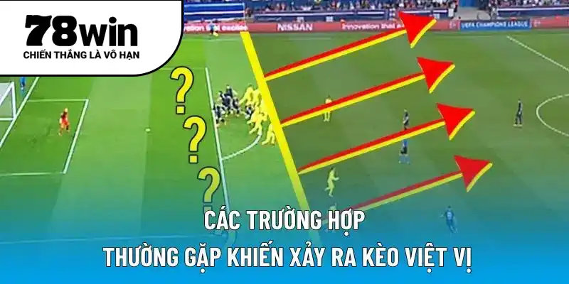 Các trường hợp thường gặp khiến xảy ra kèo việt vị